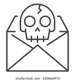 Hacking email icon. Outline hacking email vector icon for web design isolated on white background