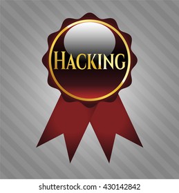 Hacking gold shiny badge