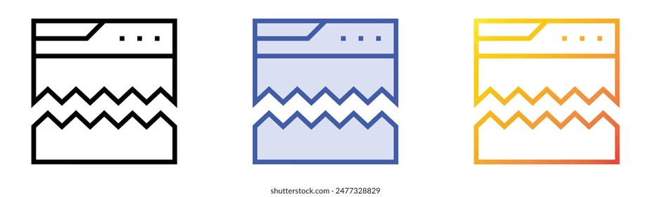 icono de pirateo. Diseño de estilo de relleno lineal, azul y degradado aislado sobre fondo blanco