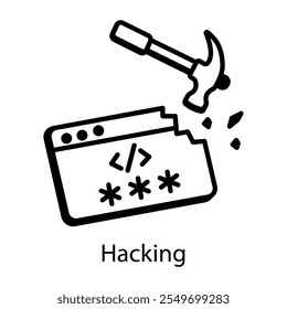 Hacking icon in outline style 