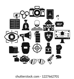 Hacking icons set. Simple set of 25 hacking vector icons for web isolated on white background