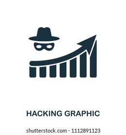 Hacking Increase Graphic icon. Mobile apps, printing and more usage. Simple element sing. Monochrome Hacking Increase Graphic icon illustration.