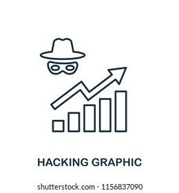 Hacking Increase Graphic icon. Mobile apps, printing and more usage. Simple element sing. Monochrome Hacking Increase Graphic icon illustration