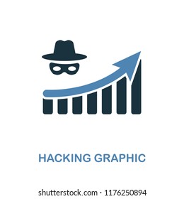 Hacking increase Graphic icon. Monochrome style design from diagram collection. UI. Pixel perfect simple pictogram hacking increase graphic icon. Web design, apps, software, print usage.