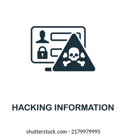 Hacking Information Icon. Einfarbiges, einfaches Symbol für Cyberkriminalität für Vorlagen, Webdesign und Infografiken