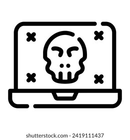 hacking Line Icon Background White