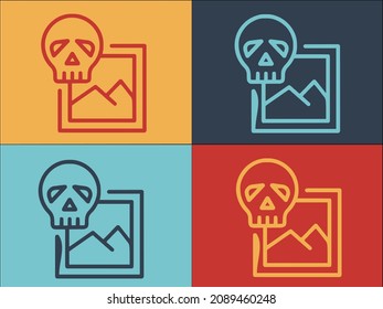 Hacking Malware Logo Template, Simple Flat Icon of malware,attack,hacker