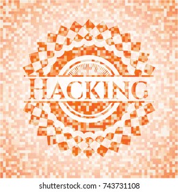 Hacking orange mosaic emblem