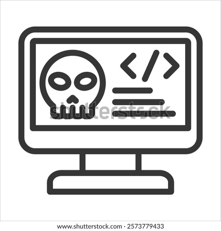 Hacking Outline Icon Vector Illustration