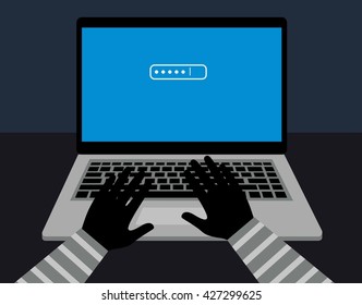 hacking password protection. password hacker hacks into the computer. Hacker security steal your data and system with code internet.
