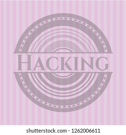 Hacking pink emblem. Retro
