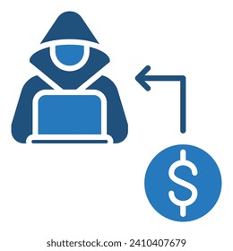 Hacking for Profit Icon Linie, Vektorgrafik