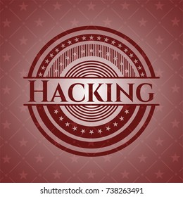 Hacking red emblem. Vintage.