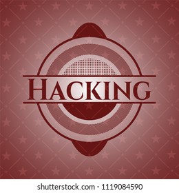 Hacking retro red emblem