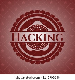 Hacking retro red emblem
