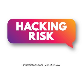 Hacking Risk - act of gaining unauthorized access to data in a system or computer, text concept background