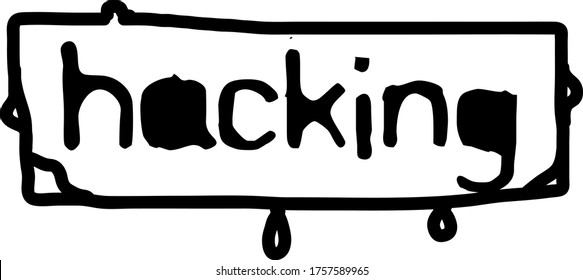 Sello HACKING en blanco. Serie de sellos y etiquetas.