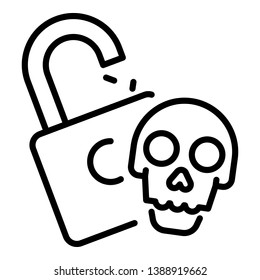 Hacking system icon. Outline hacking system vector icon for web design isolated on white background
