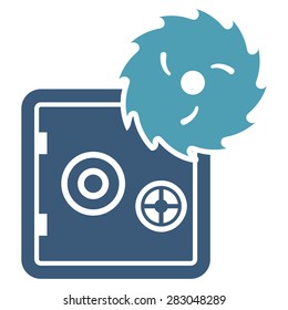 Hacking theft icon from Business Bicolor Set. Vector style: bicolor flat symbol, cyan and blue colors, rounded angles, white background.