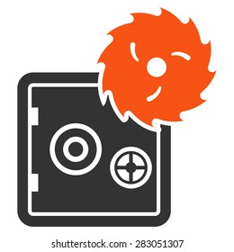Hacking theft icon from Business Bicolor Set. Vector style: bicolor flat symbol, orange and gray colors, rounded angles, white background.