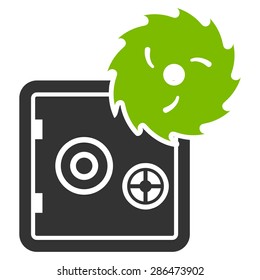 Hacking theft icon from Business Bicolor Set. Vector style: bicolor flat symbol, eco green and gray colors, rounded angles, white background.