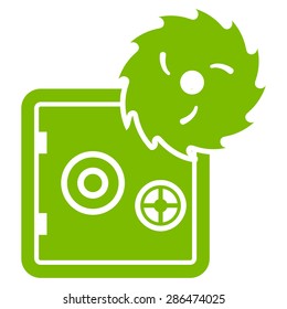 Hacking theft icon from Business Bicolor Set. Vector style: flat symbol, eco green color, rounded angles, white background.