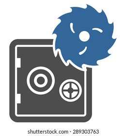 Hacking theft icon from Business Bicolor Set. Vector style: bicolor flat symbol, cobalt and gray colors, rounded angles, white background.
