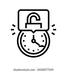 hacking time management line icon vector. hacking time management sign. isolated contour symbol black illustration