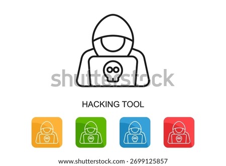Hacking Tool Icon Multi Color Vector Illustration