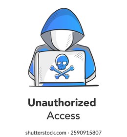  Hacking and Unauthorized Access Icon – Cybersecurity Breach
