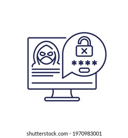 Hacking, Unauthorized Access Line Icon