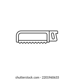 hacksaw blade icon in line style icon, isolated on white background