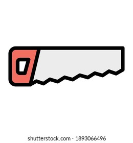 Hacksaw color line icon, construction and carpentry, handsaw sign vector 