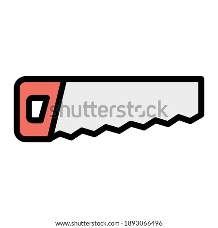 Hacksaw color line icon, construction and carpentry, handsaw sign vector 