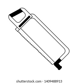 Hacksaw construction tool cartoon vector illustration graphic design