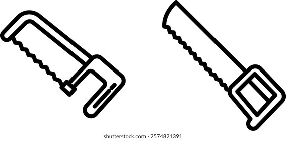 "Hacksaw Construction Tool Icon for Cutting and Slicing"