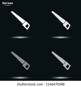 Hacksaw flat grayscale vector icon.