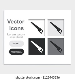 Hacksaw flat placed on web page template vector icon.