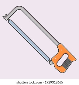Hacksaw flat style vector icon isolated
