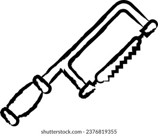 Hacksaw hand drawn vector illustration