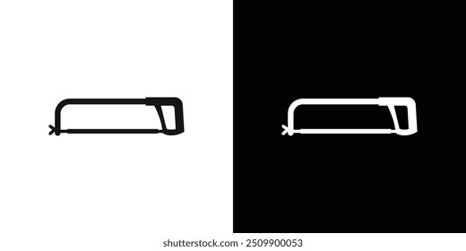 hacksaw icon Black line art vector logo set