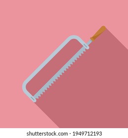 Icono de la motosierra. Ilustración plana del icono del vector Hacksaw para el diseño web