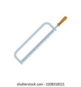 Icono de la motosierra. Ilustración plana del icono vectorial Hacksaw aislado en fondo blanco