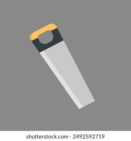 Hacksaw icon in flat style. wood cutter Vector illustration on gray background.