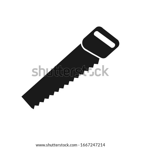  Hacksaw icon. Hand tools. Simple flat design, filled silhouette.
