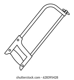 Hacksaw icon in outline style isolated on white background vector illustration