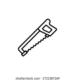 hacksaw icon outline vector. isolated on white background
