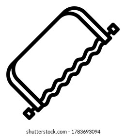 Hacksaw icon. Outline hacksaw vector icon for web design isolated on white background