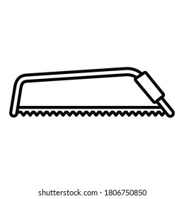 Icono de la motosierra. Icono de vector de la serpentea de esquema para el diseño web aislado en fondo blanco