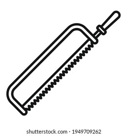 Hacksaw icon. Outline Hacksaw vector icon for web design isolated on white background